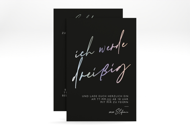 Einladung 30. Geburtstag Pastell Schrift A6 Karte hoch