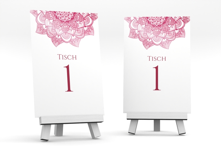 Tischnummer Hochzeit Delight Tischaufsteller pink