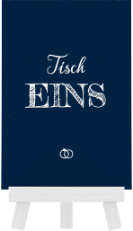 Klick: Details zu Tischnummer Hochzeit "Rise" anzeigen Tischnummer Hochzeit Rise Tischaufsteller blau
