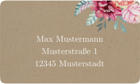 Klick: Details zu Empfängeretikett Hochzeit "Blooming" anzeigen Empfängeretikett Hochzeit Blooming 63,5 x 38,1 mm Kraftpapier