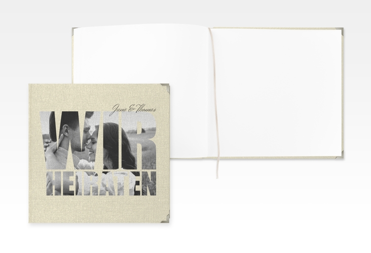 Gästebuch Selection Hochzeit Letters Leinen-Hardcover beige