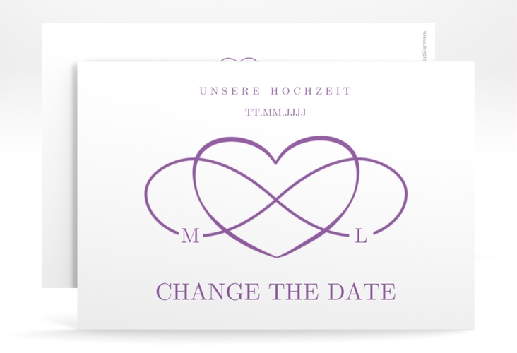Change the Date-Karte Infinity A6 Karte quer lila hochglanz
