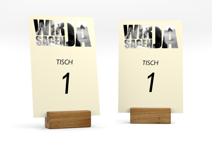 Tischnummer Hochzeit Letters Tischaufsteller beige