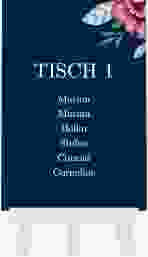 Tischaufsteller Hochzeit Blooming Tischaufsteller blau