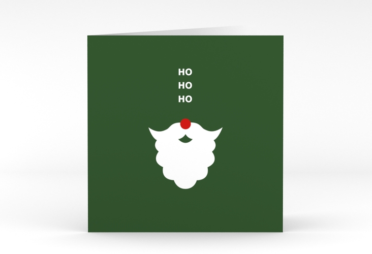 Weihnachtskarte Santaclaus quadr. Klappkarte gruen