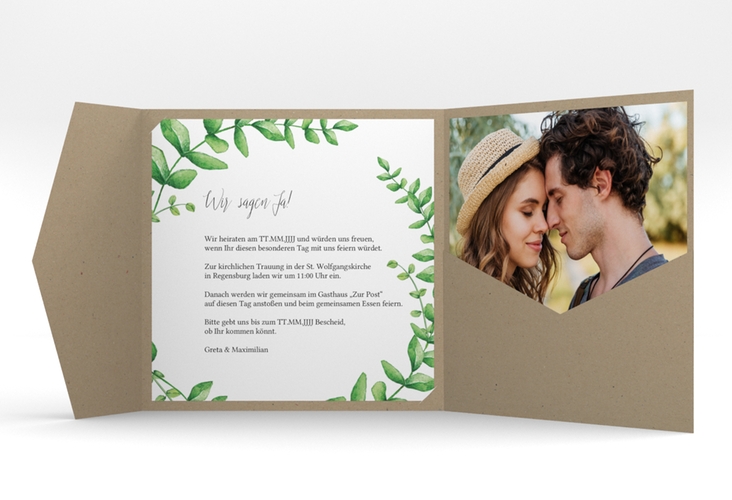 Hochzeitseinladung "Botanic" Pocketfold