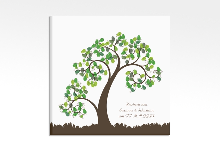 Wedding Tree Leinwand Hochzeitsbaum George (bis 60 Gäste) 30 x 30 cm braun