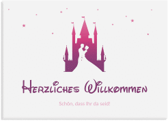 Klick: Details zu Willkommensschild Leinwand "Castle" anzeigen Willkommensschild Leinwand Castle 70 x 50 cm Leinwand pink