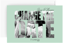 Change the Date-Karte Hochzeit Letters A6 Karte quer mint