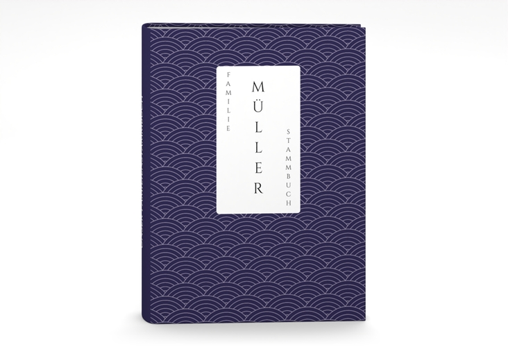 Stammbuch A5 Seigaiha Stammbuch A5 blau mit japanischem Wellen-Muster
