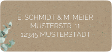 Klick: Details zu Absenderetikett Hochzeit "Eucalypt" anzeigen Absenderetikett Hochzeit Eucalypt 45,7 x 21,2 mm Kraftpapier mit Eukalyptus und edlem Rahmen