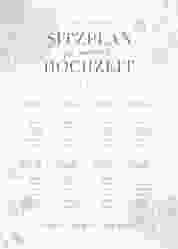 Sitzplan Poster Hochzeit Blätterdruck 50 x 70 cm Poster mint
