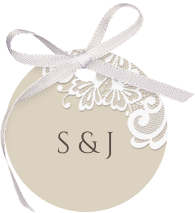 Klick: Details zu Geschenkanhänger Hochzeit "Vintage" anzeigen Geschenkanhänger Hochzeit Vintage Geschenkanhänger, rund beige mit floraler Spitze