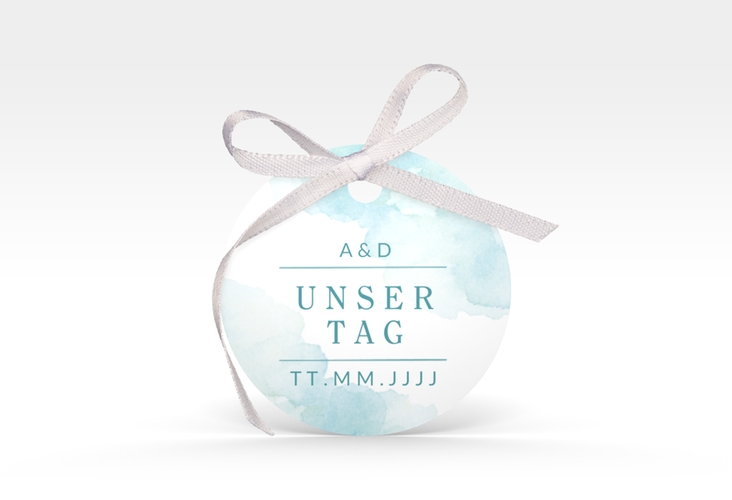 Geschenkanhänger Hochzeit Blush Geschenkanhänger, rund tuerkis