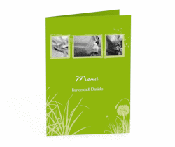 Klick: Details zu Menù matrimonio collezione Murcia anzeigen Menù matrimonio collezione Murcia DIN A5 geklappt verde
