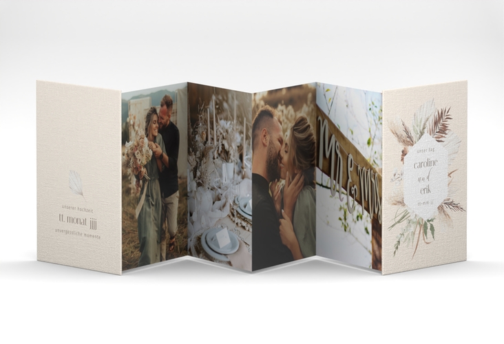 Foto-Leporello Hochzeit Bohemian Leporello beige