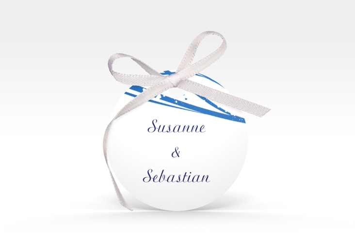 Geschenkanhänger Hochzeit Mailand Geschenkanhänger, rund blau