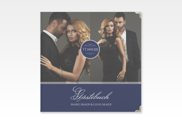 Gästebuch Selection Hochzeit Elegancy Leinen-Hardcover blau
