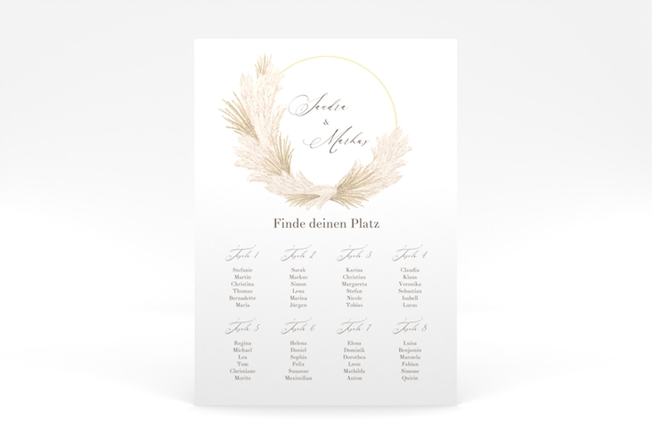 Sitzplan Poster Hochzeit Pumila 50 x 70 cm Poster weiss