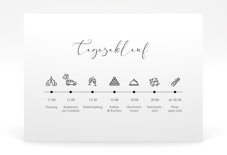 Tagesablauf Poster Hochzeit Lucent 70 x 50 cm Poster