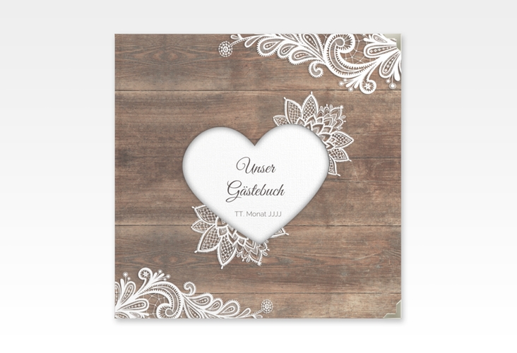 Gästebuch Selection Hochzeit Spitze Leinen-Hardcover braun