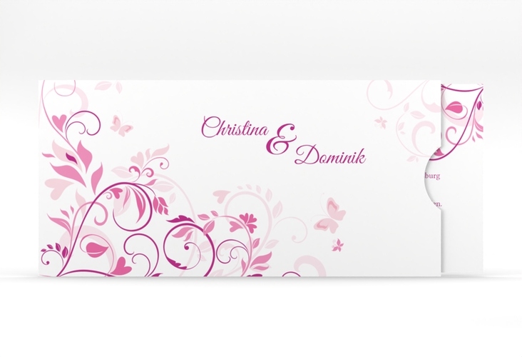 Hochzeitseinladung Lilly Einsteckkarte pink