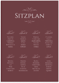 Klick: Details zu Sitzplan Leinwand Hochzeit "Elegancy" anzeigen Sitzplan Leinwand Hochzeit "Elegancy" 50 x 70 cm Leinwand schwarz