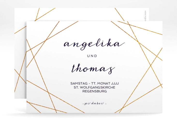 Save the Date-Karte Asymmetry A6 Karte quer weiss