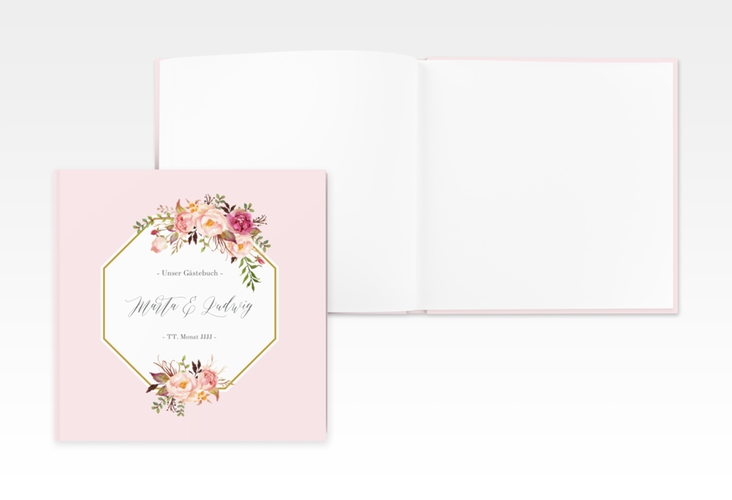 Gästebuch Creation Hochzeit Prachtvoll 20 x 20 cm, Hardcover rosa