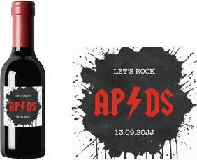 Piccoloetikett Hochzeit Hardrock Etikett Piccolo schwarz für Rockband-Fans