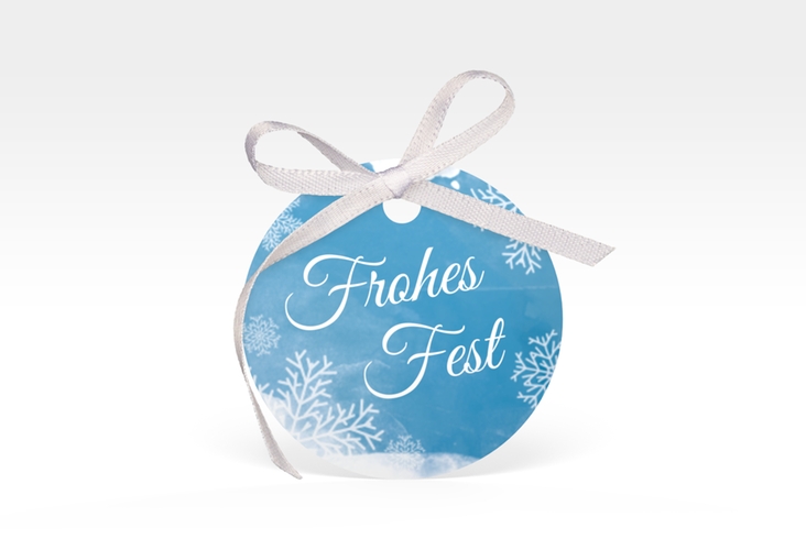Geschenkanhänger Weihnachten "Eisblume" Geschenkanhänger, rund hochglanz