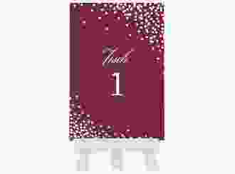 Tischnummer Hochzeit Glitter Tischaufsteller rot