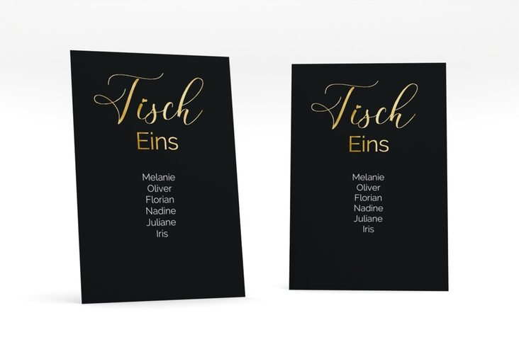 Tischaufsteller Hochzeit Eheschließung Tischaufsteller schwarz gold