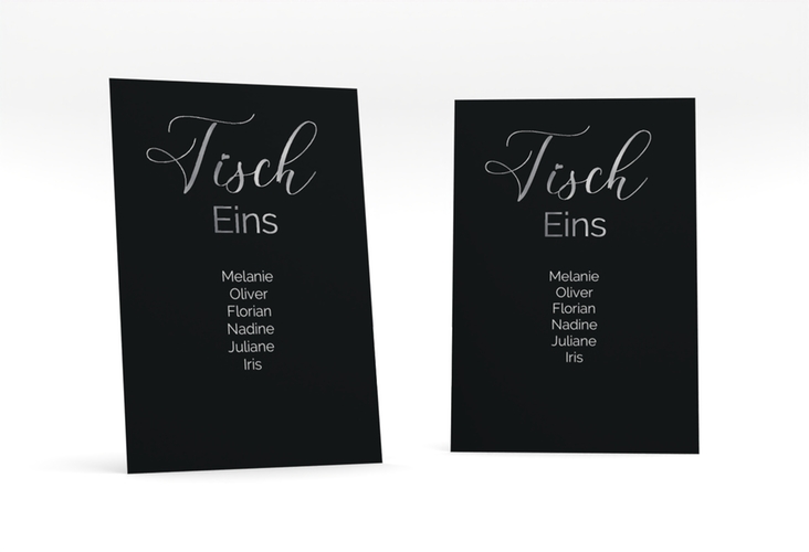 Tischaufsteller Hochzeit Eheschließung Tischaufsteller schwarz silber