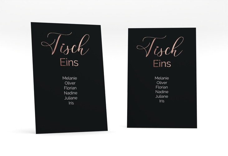 Tischaufsteller Hochzeit Eheschließung Tischaufsteller schwarz rosegold