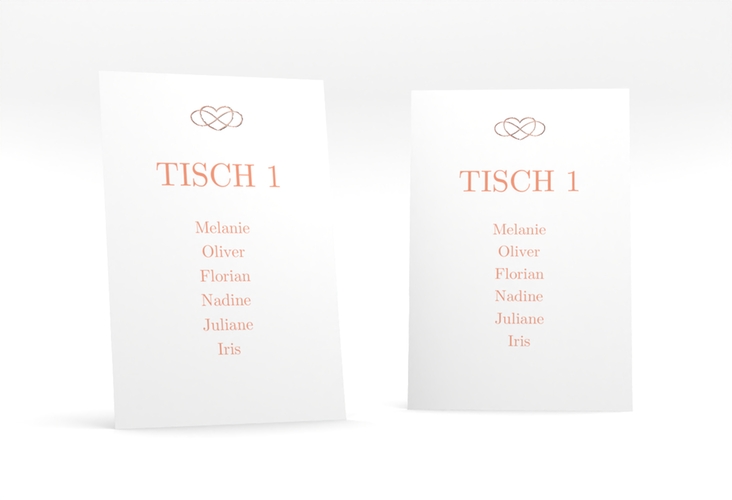 Tischaufsteller Hochzeit Infinity Tischaufsteller apricot rosegold