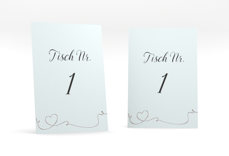 Tischnummer Hochzeit Dolce Tischaufsteller tuerkis rosegold