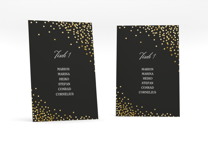 Tischaufsteller Hochzeit Glitter Tischaufsteller schwarz gold