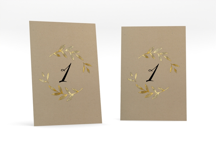 Tischnummer Hochzeit Naturelove Tischaufsteller schwarz gold