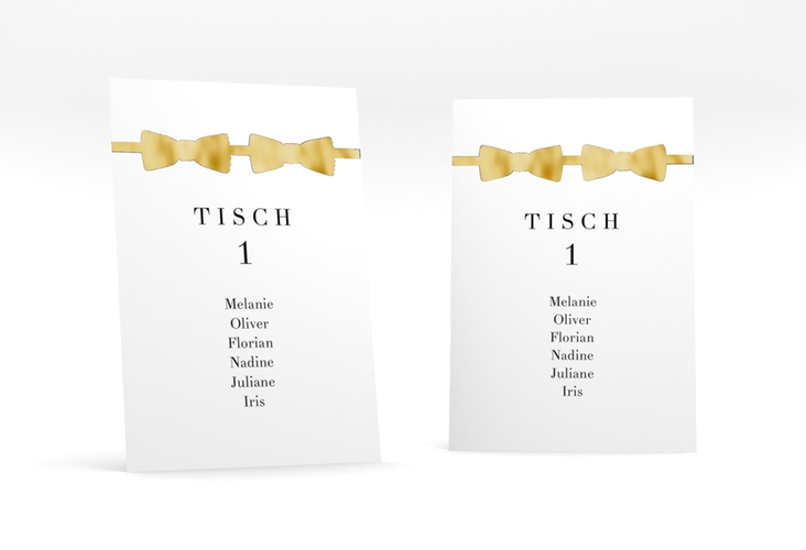 Tischaufsteller Hochzeit Suits Tischaufsteller schwarz gold