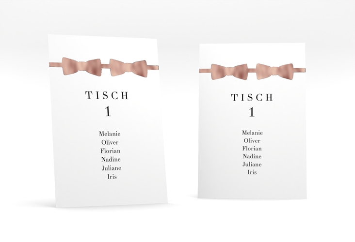 Tischaufsteller Hochzeit Suits Tischaufsteller schwarz rosegold