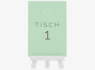 Klick: Details zu Tischnummer Hochzeit "Lebenstraum" anzeigen Tischnummer Hochzeit Lebenstraum Tischaufsteller mint