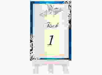 Tischnummer Hochzeit Toulouse Tischaufsteller blau