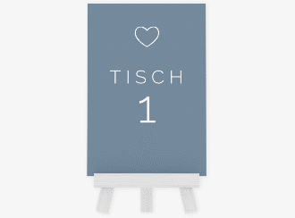 Klick: Details zu Tischnummer Hochzeit "Lebenstraum" anzeigen Tischnummer Hochzeit Lebenstraum Tischaufsteller blau