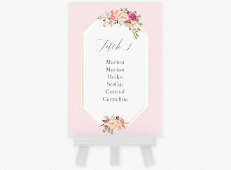 Klick: Details zu Tischaufsteller Hochzeit "Prachtvoll" anzeigen Tischaufsteller Hochzeit Prachtvoll Tischaufsteller rosa