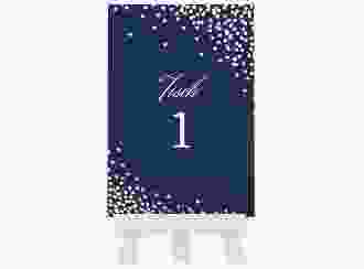 Tischnummer Hochzeit Glitter Tischaufsteller blau