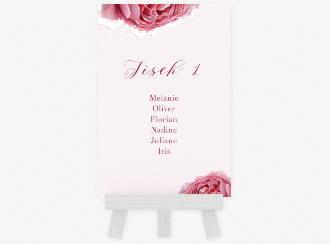 Klick: Details zu Tischaufsteller Hochzeit "Cherie" anzeigen Tischaufsteller Hochzeit Cherie Tischaufsteller rosa