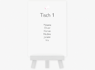 Klick: Details zu Tischaufsteller Hochzeit "Twohearts" anzeigen Tischaufsteller Hochzeit Twohearts Tischaufsteller pink