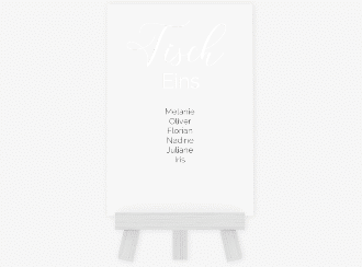 Tischaufsteller Hochzeit Eheschließung Tischaufsteller weiss