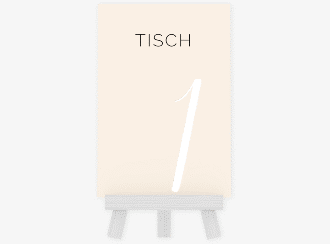 Tischnummer Hochzeit Eheschließung Tischaufsteller beige